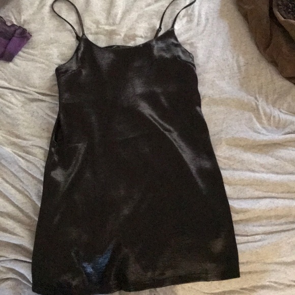 Black satin slip dress - Picture 1 of 1